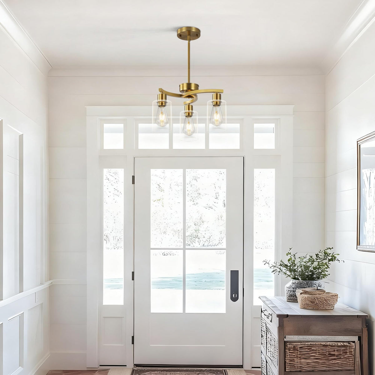 3 Light Brushed Gold Chandelier for Dining Room (Brushed Gold / 3-Light)