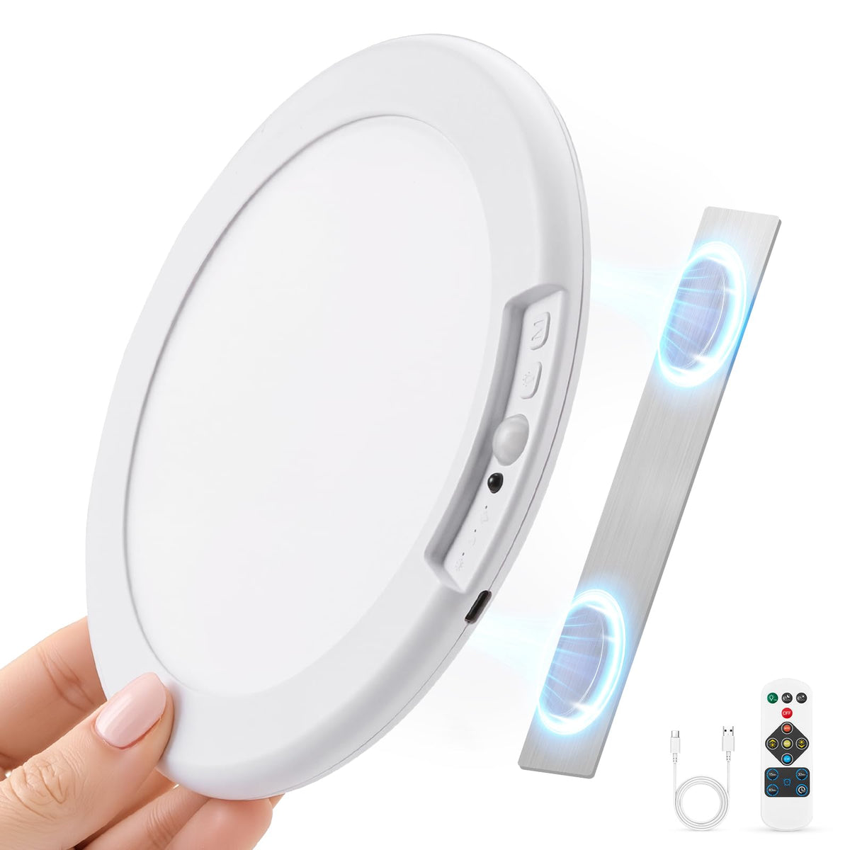 Rechargeable Shower Light Inside Waterproof Battery Operated (3CCT-White / 1 Pack)