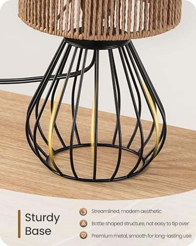 Rattan Table Lamp (Striped + Black)