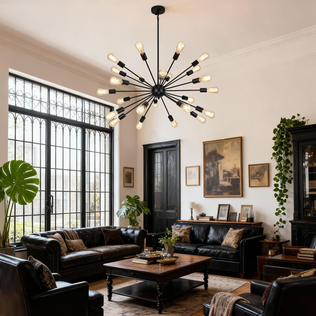 Large Black Chandelier (Black / 24 Lights)