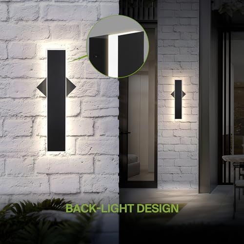 18" LED Linear Wall Sconce 2 Pack (Black)