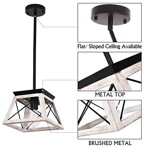 9.84Inches Farmhouse Pendant Light Fixture (10InchesWhite)