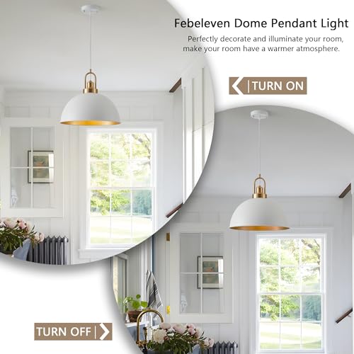 Farmhouse 15.74" White Large Pendant Light with Gold Finish (1 Pack 15.74 inches / White)
