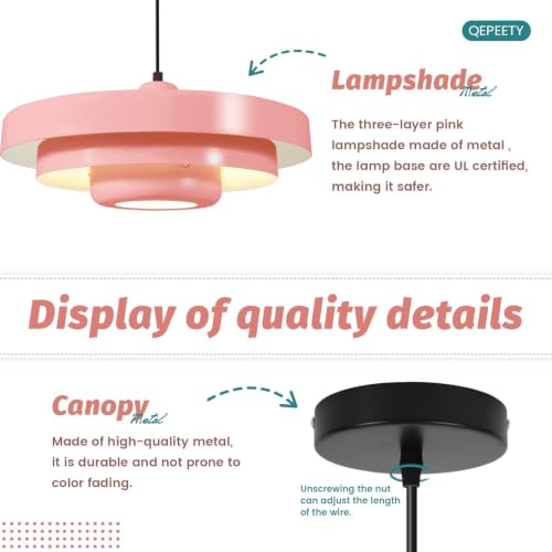 Pink Pendant Light (Pink / 19.7 Inch)