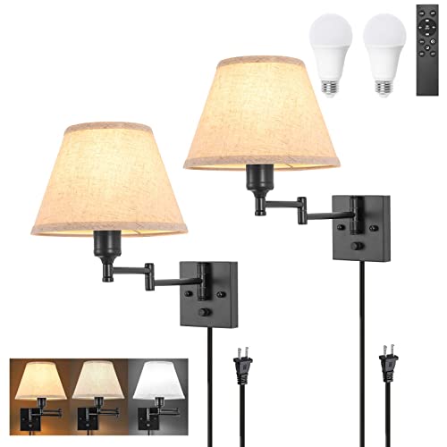 Wall Sconce with Remote Control (Beige-Remote / Medium)