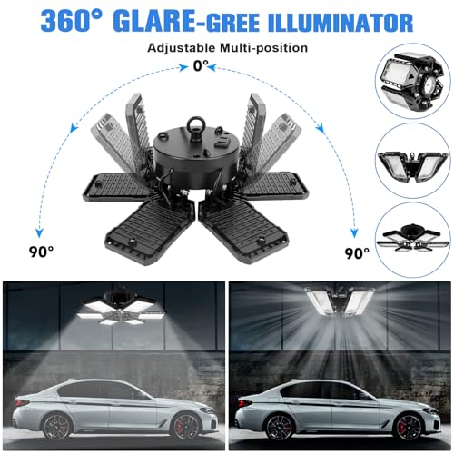 LED Garage Lights 4 Pack (6+1 Panels-Plug in)