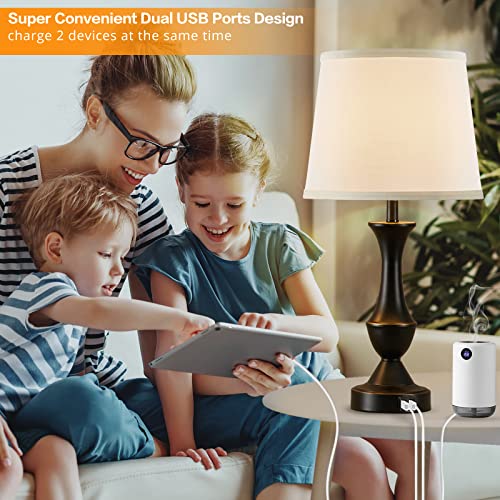Touch Table Lamps Set of 2 (Black, White / 22in)