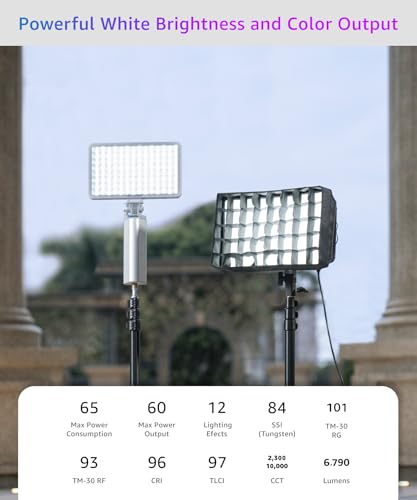 Pano 60c Kit Compact 60W RGBWW Full Color Panel Light APP Control (Pano 60c - White)