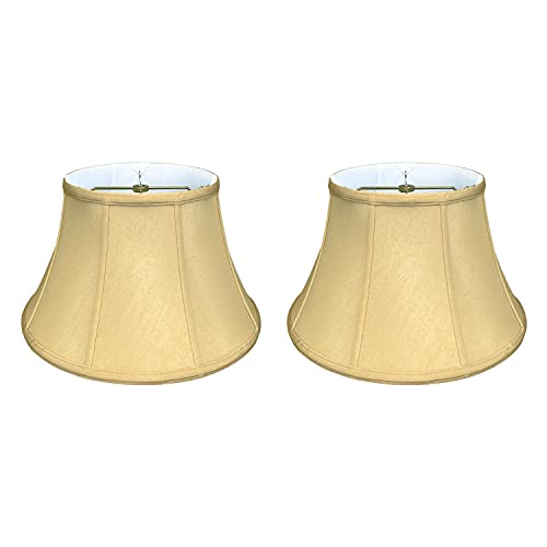Shallow Drum Bell Billiotte Wall Lamp Shade (Antique Gold - Set of 2 / 8 x 12.5 x 7.6)