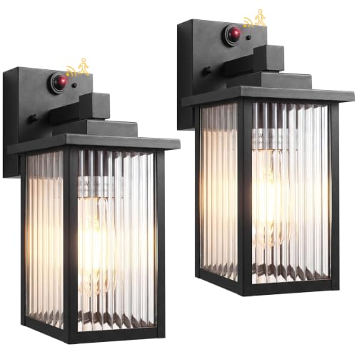 2 Pack Motion Sensor Wall Light (Black / 10.6''-2 Pack)