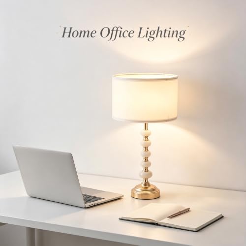 Crystal Table Lamp (Marble columns+White)