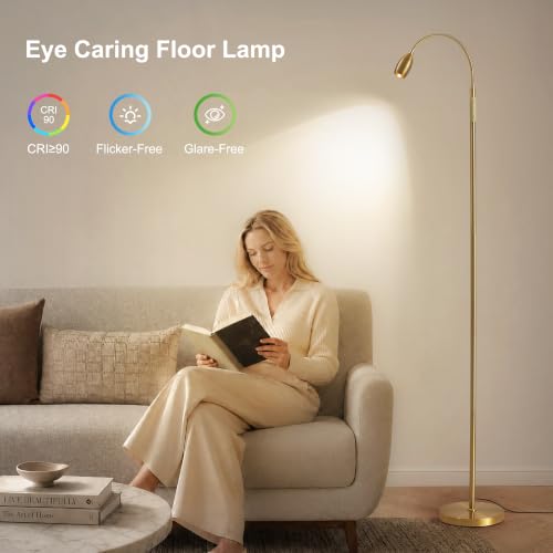 72" Reading Floor Lamp (Gold)