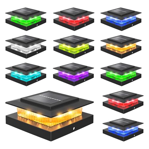 4x4 Post Solar Lights Color Changing (Black)