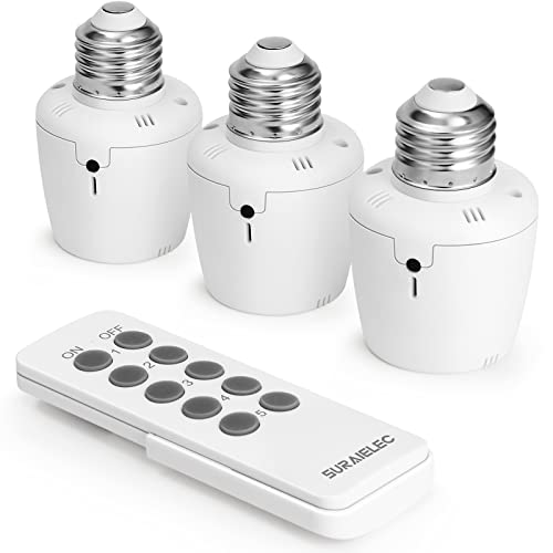 White Remote Control Light Socket (3 Sockets+1 Remote)