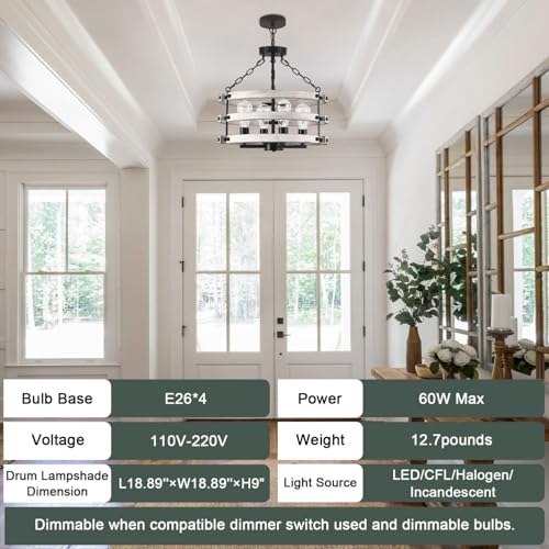 Rustic Farmhouse Chandelier (18.89Inches)