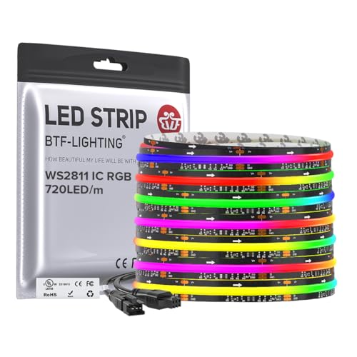 24FT WS2811 Smart IC RGB DC24V FCOB COB LED Strip Light (Black PCB / 24FT)
