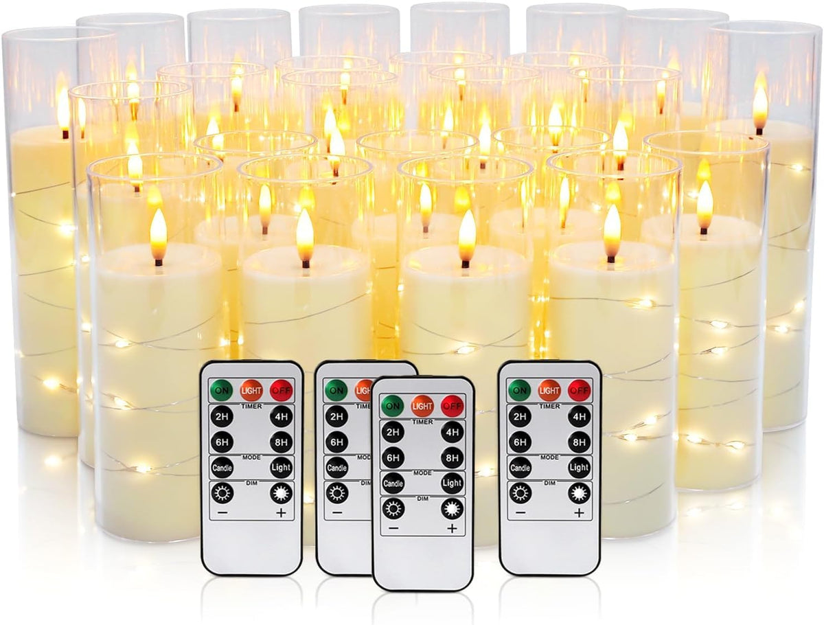 Christmas Decoration Flickering Flameless Candles - 24 Pack, Ivory-4