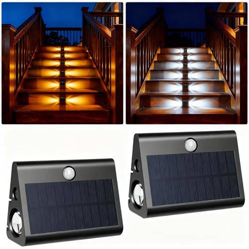 2 Pack Motion Sensor Solar Step Lights (3 Color Temp / 2 PACK)