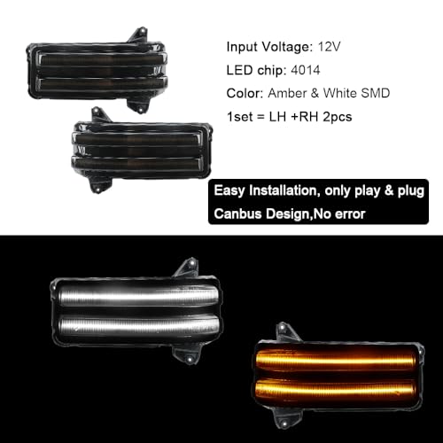 Switchback LED Side Tow Mirror Marker Lights for 2020 (2020-current 2500 3500,Smoked Lens)