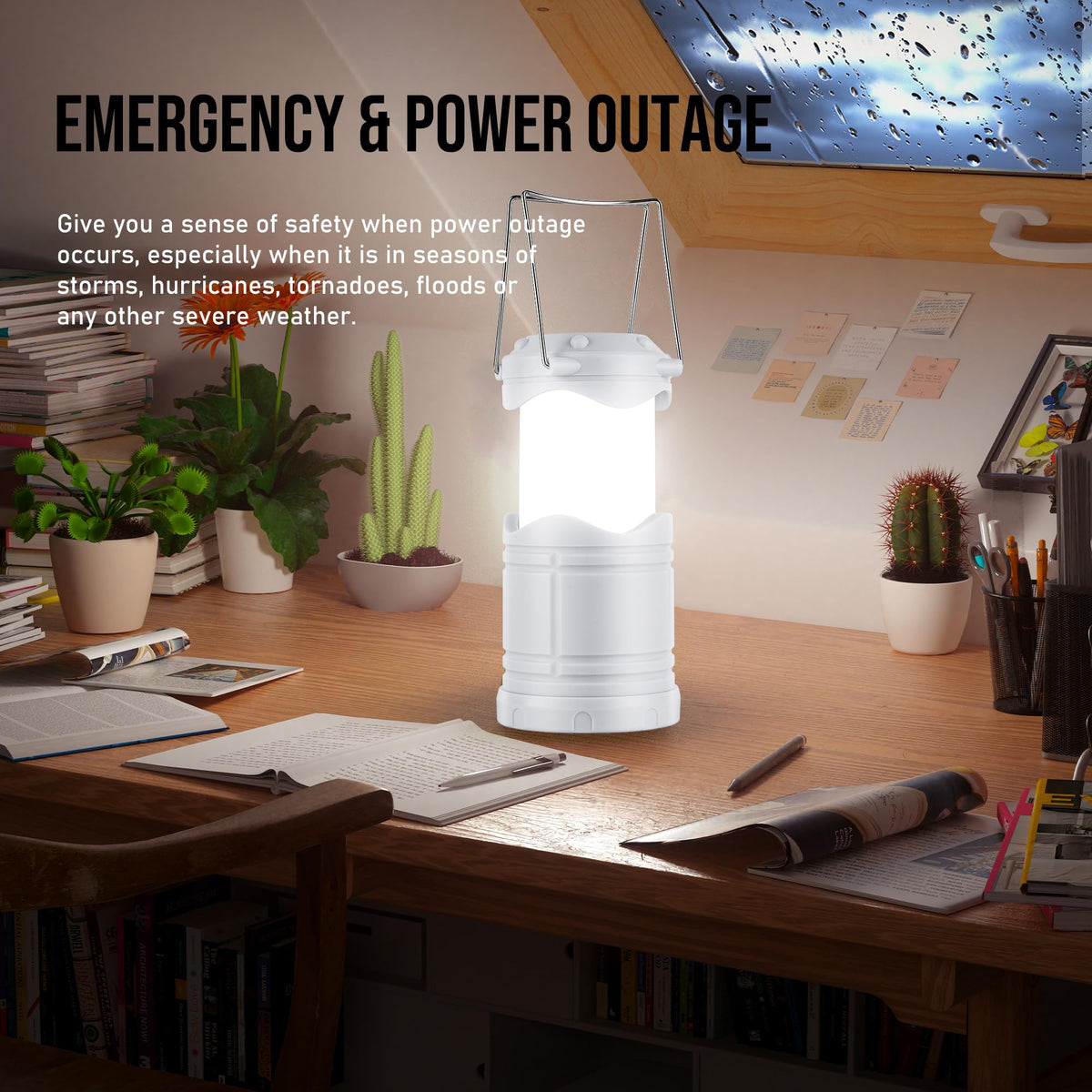 LED Camping Lantern (White (Glow-in-the-Dark))