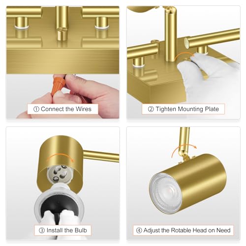 3 Light Track Lighting Fixtures Ceiling (3 light-gold)