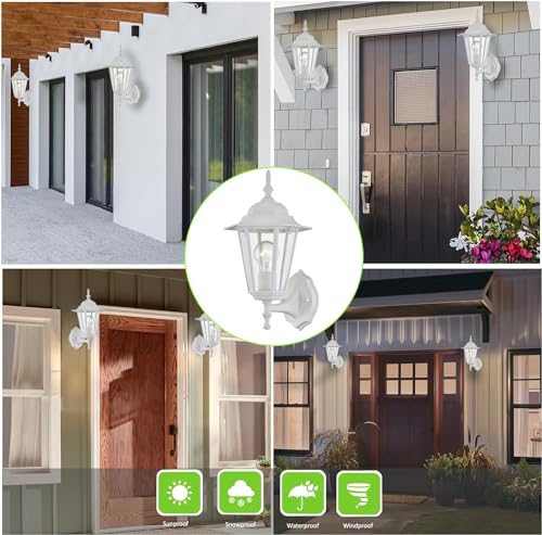 2 Pack Outdoor Wall Light (2 Pack / White)