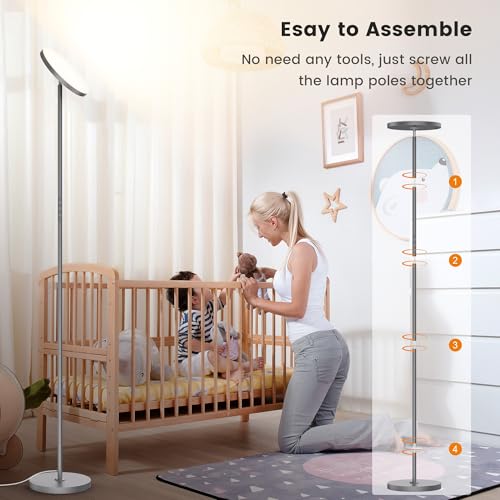 Torchiere Floor Lamp (Gray)