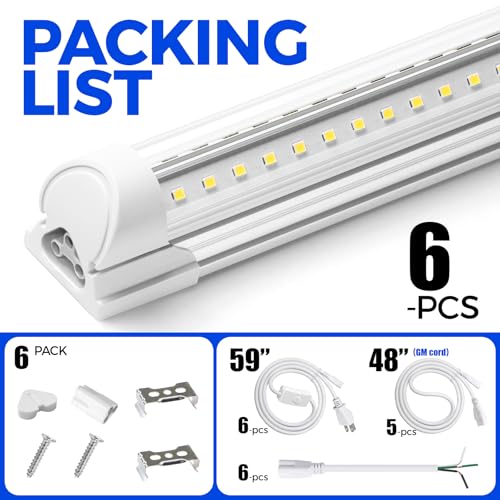 T8 LED Shop Lights 5FT (5000K / 5ft-6 Packs)