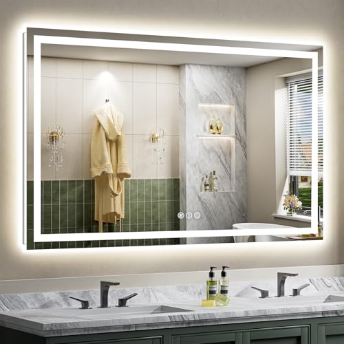66x36 Inch LED Bathroom Mirror with Lights (Backlit+front Lit / 66"L x 36"W)