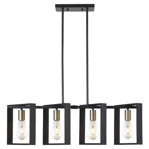 4 Lights Wood Chandelier (Black / 4 lIGHTS A)