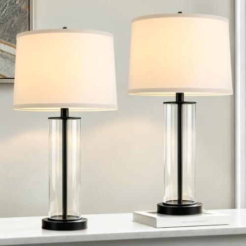 27"Glass Table Lamps Set of 2