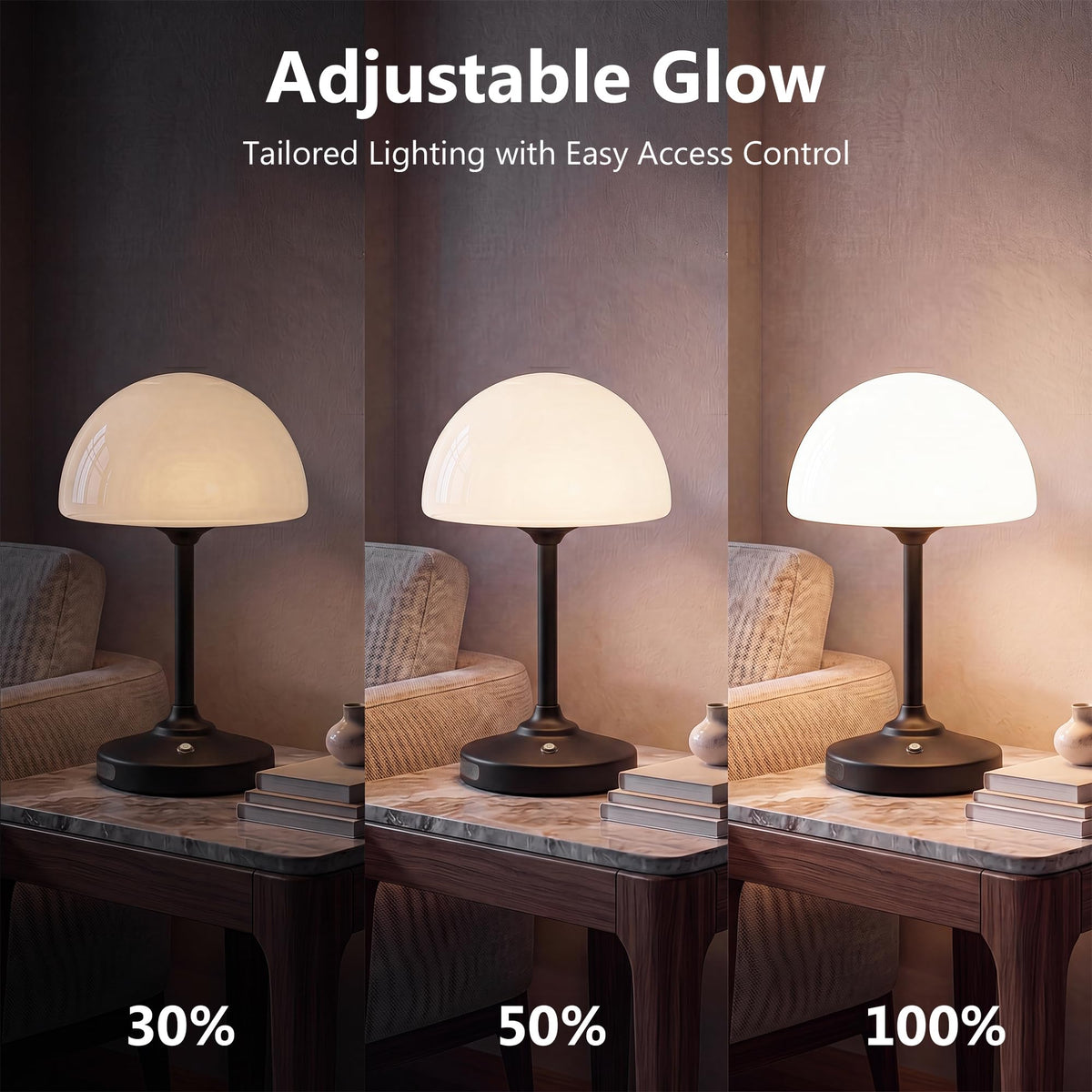 Table Lamp Cordless Lamp (Black)
