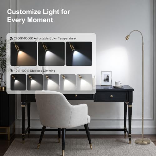 72" Reading Floor Lamp (Antique Brass)