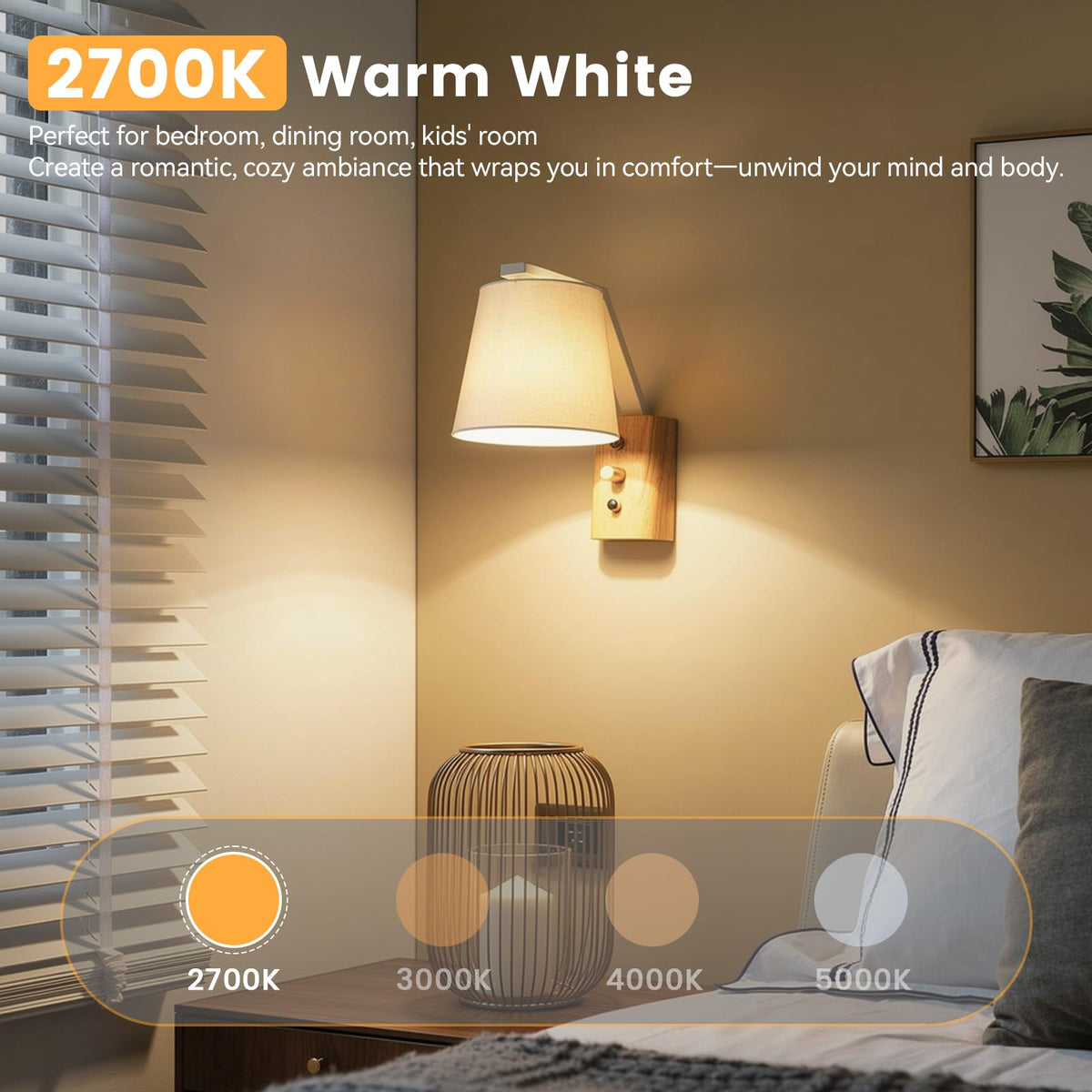 A19 LED Light Bulbs Dimmable (2700k Warm White)