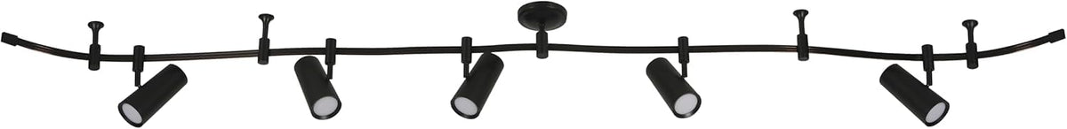 Ellipse Track Ceiling Light with 5 Adjustable LED Heads (Black)