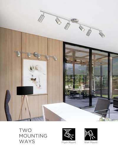 3000K LED Track Lighting (Kaleidoscope, Brushed Nickel / 53", 6-light)