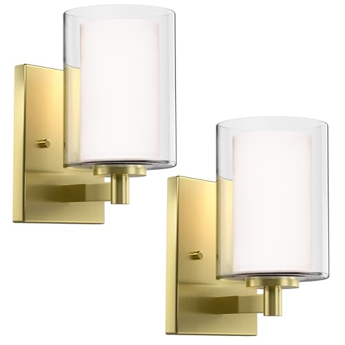 Wall Sconces Set of Two Matte Black Vanity Lights for Bathroom Indoor
