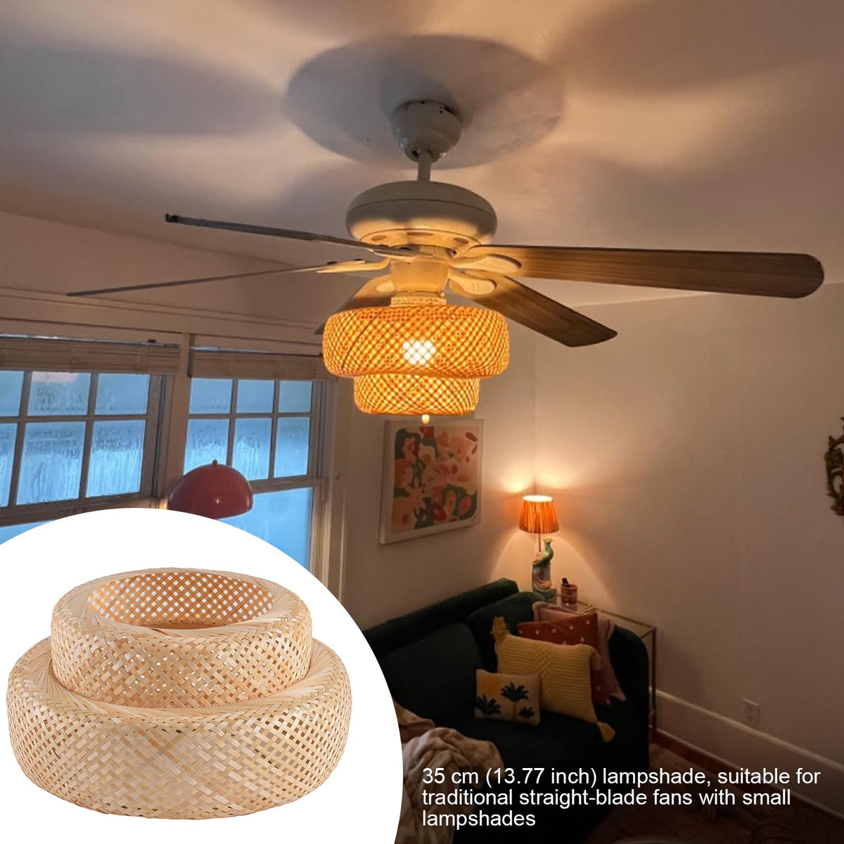 13.8" Bamboo Lamp Shade (Bamboo 13.77 in 1-Pack)