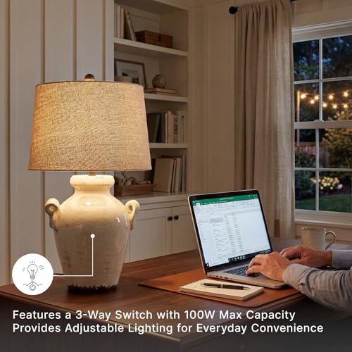27 Inch Farmhouse Ceramic Table Lamp (Emelda)
