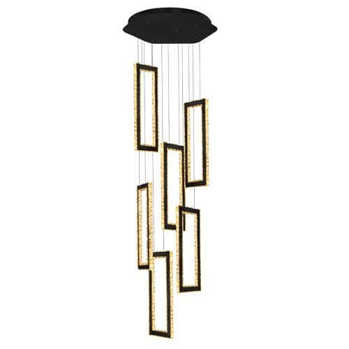 Modern Chandelier Adjustable Rings Rectangle Crystal Chandelier for Living Room