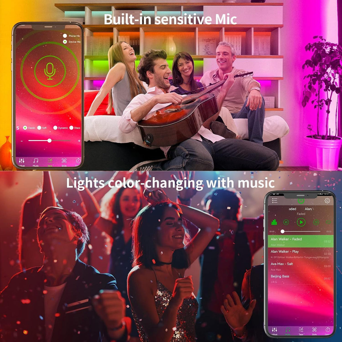 Led Lights for Bedroom 50ft Led Strip Lights with Remote App Control (50 ft)
