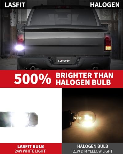 T3 7443 7440 LED Bulb Reverse light with Built In Resistor Canbus Ready 7441 7444 W21W LED White Bulb for Backup Parking Daytime Running Light Side Marker Turn Signal (White / 7443)