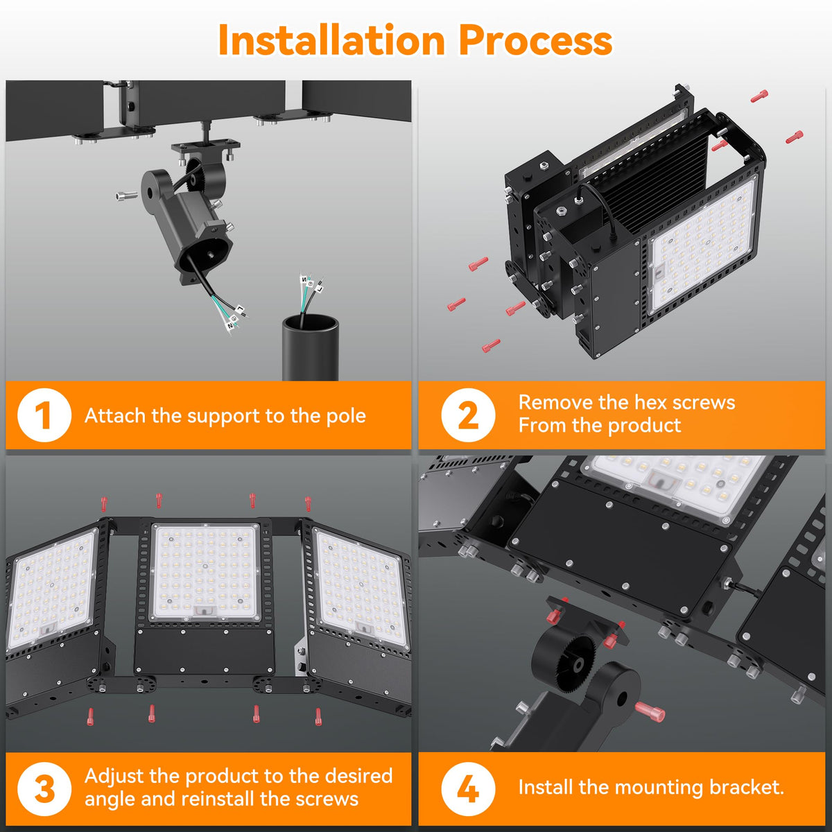 2025 New Upgraded 600W Dusk to Dawn LED Parking Lot Light 90000lm 5000K (600W)