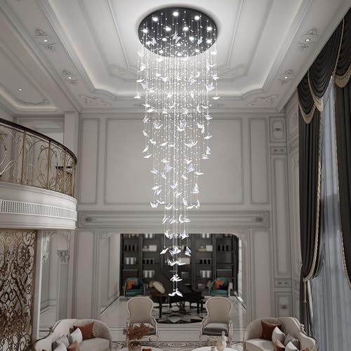 Modern Butterfly Crystal Chandelier (Black / Dia 40")