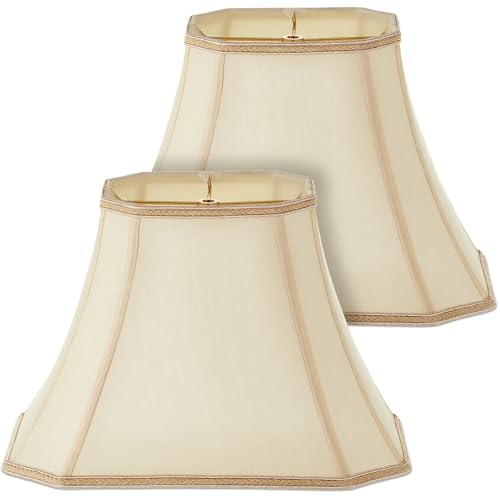 Set of 2 Bell Lamp Shade 6.25"x8" Top 11"x16" Bottom 12" High (6.25" x 8" Top 11" x 16" Bottom 12" High / Beige)
