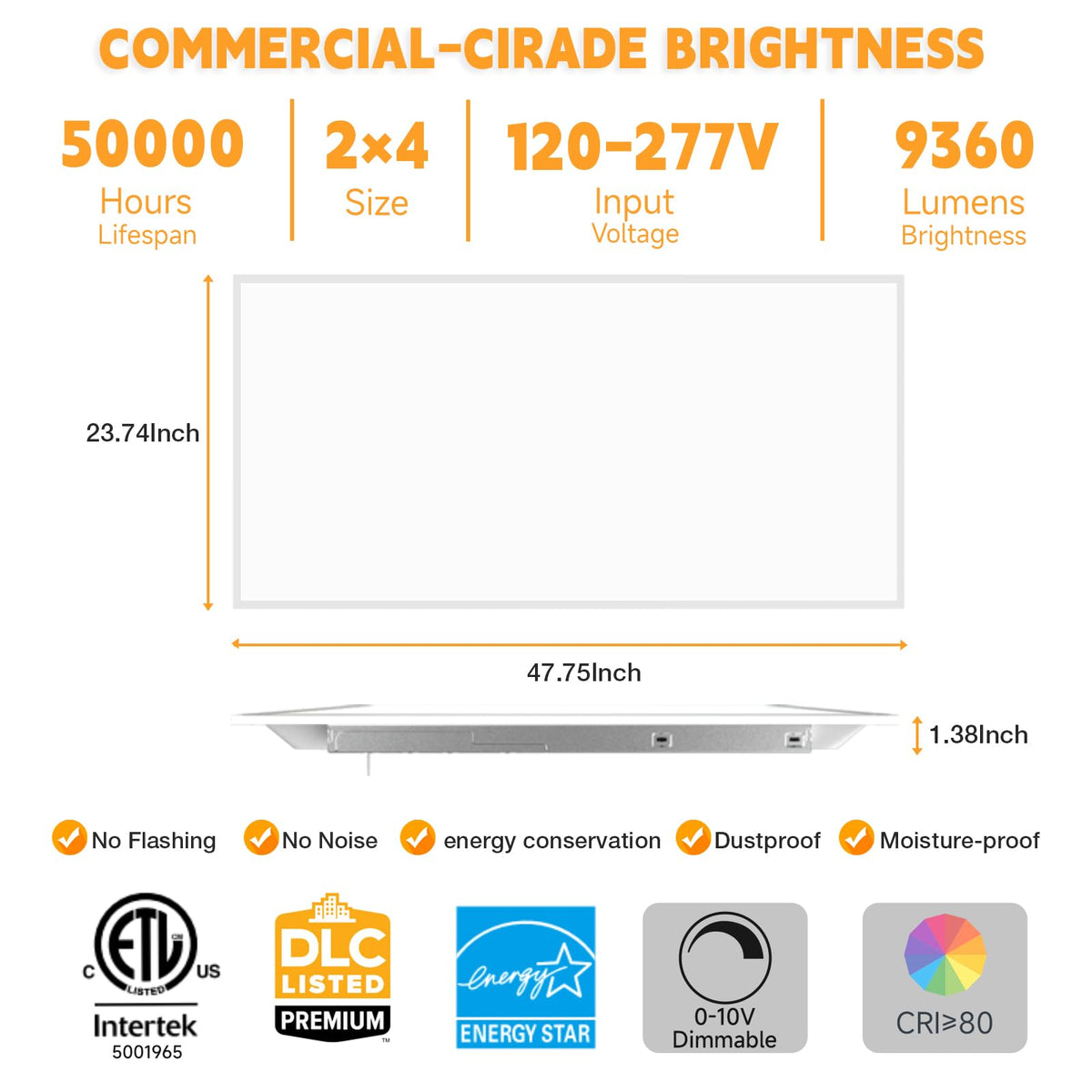2x4 LED Flat Panel Light Drop Ceiling Office Fixture (2x4FT-18Pack)