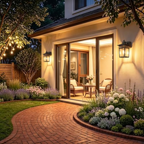 Porch Light with GFCI Outlet (Black / 2-Pack-Dusk to Dawn)