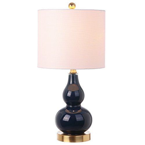 Anya Gourd Glass Table Lamp 20.5" (Single / Navy)