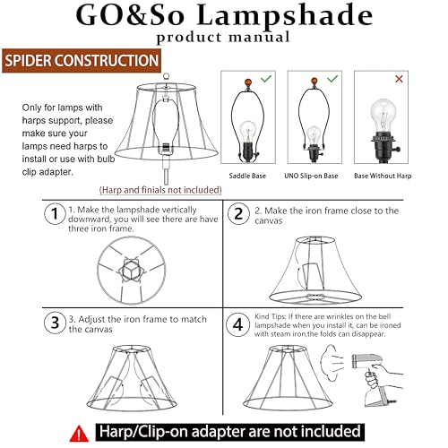 Off White Square Lamp Shades for Floor Lamps (8 x 14 x 11 inches - 2 Pack / Off White Linen)