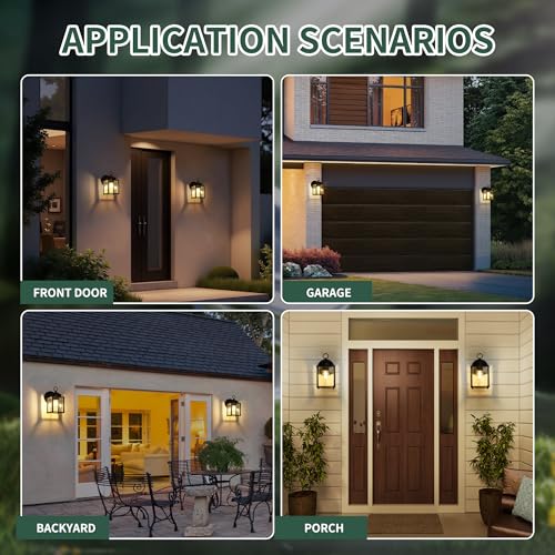Outdoor Wall Light Fixtures Waterproof Porch Lights Anti (Basic Functions / 2 Pack)
